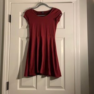 red formal t shirt dress